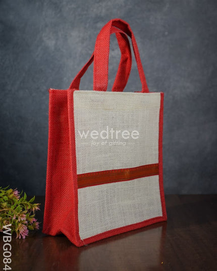 Jute Bag With Zari Lace Work - Wbg0840 Bags