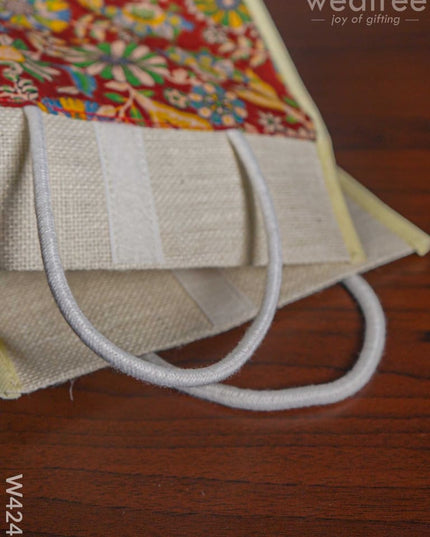 Jute Kalamkari Lunch Bag - W4242 Bags