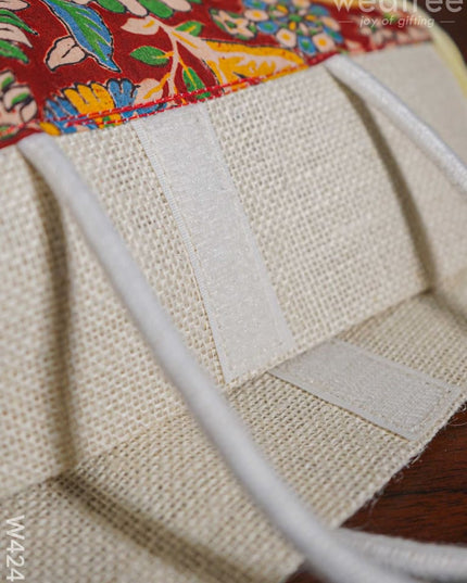 Jute Kalamkari Lunch Bag - W4242 Bags
