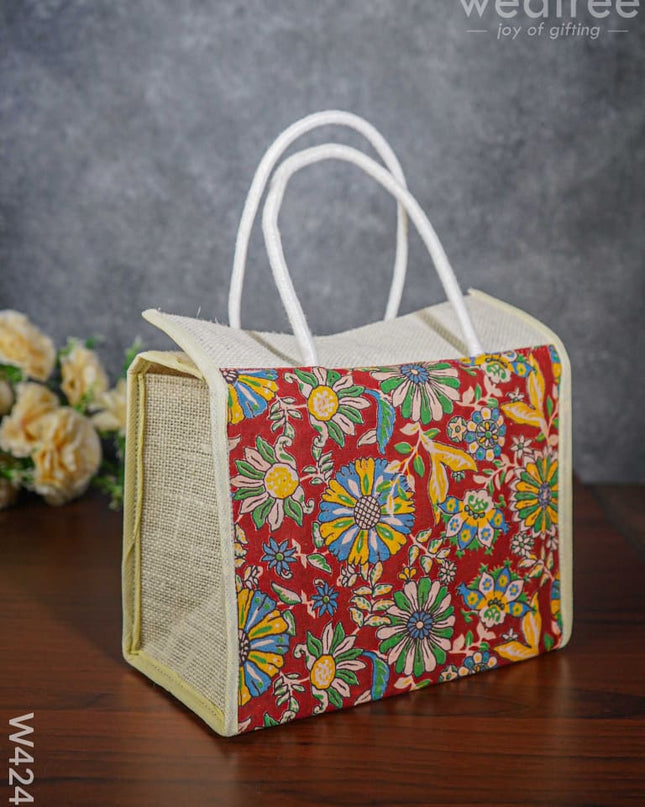 Jute Kalamkari Lunch Bag - W4242 Bags