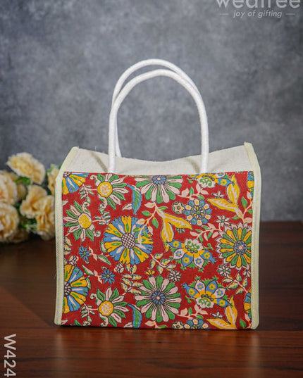 Jute Kalamkari Lunch Bag - W4242 Bags