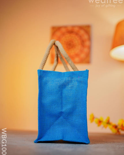 Jute Lunch Bag With Printed Fabric - Wbg1001 Bags