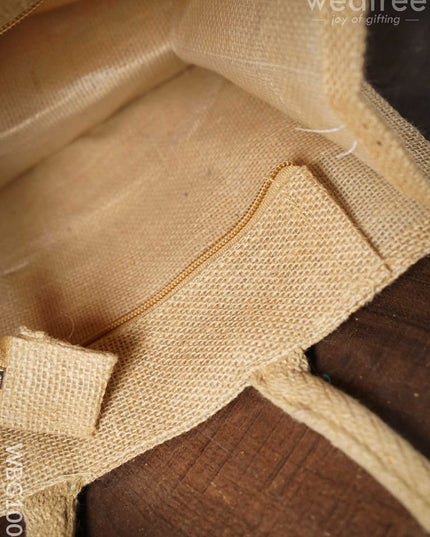 Jute Lunch Bag With Printed Fabric - Wbg1001 Bags