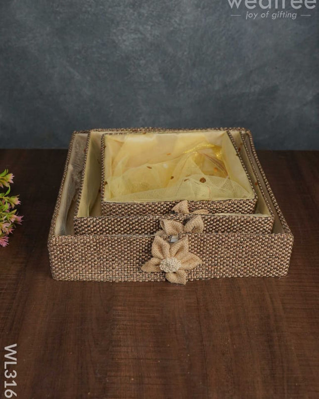 Jute Net Tissue Basket - Set Of 3 Wl3169 Wedding Essentials