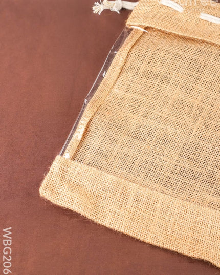 Jute Potli Bag - 12x10 inch - WBG2066 - String Bags