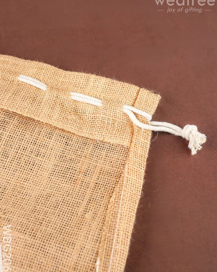 Jute Potli Bag - 12x10 inch - WBG2066 - String Bags