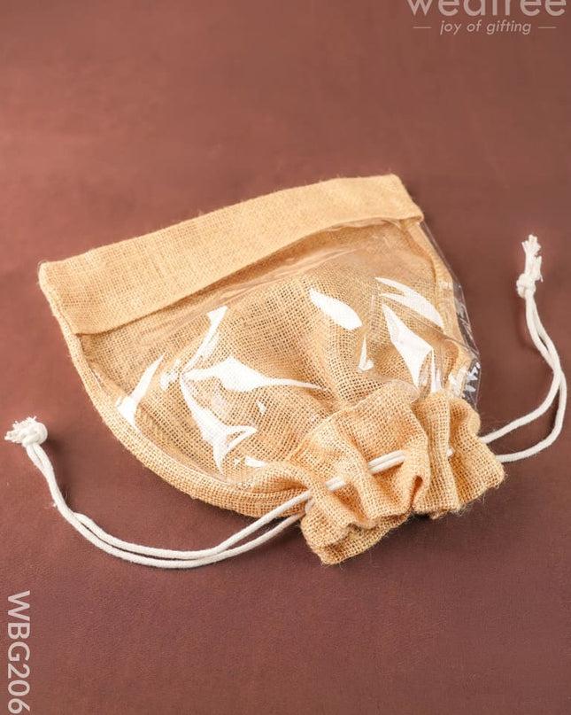 Jute Potli Bag - 12x10 inch - WBG2066 - String Bags