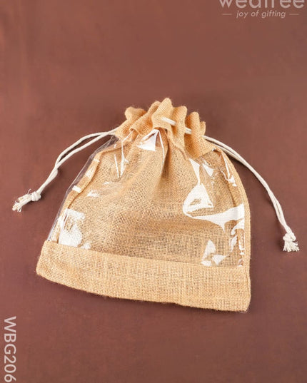 Jute Potli Bag - 12x10 inch - WBG2066 - String Bags