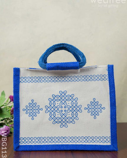 Jute Rangoli Design Bag - Wbg1138 Bags