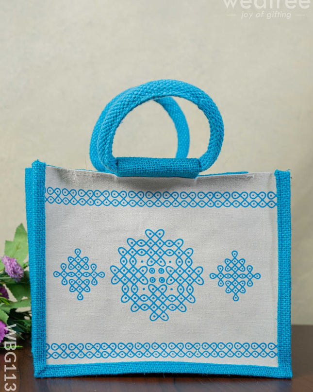 Jute Rangoli Design Bag - Wbg1138 Bags