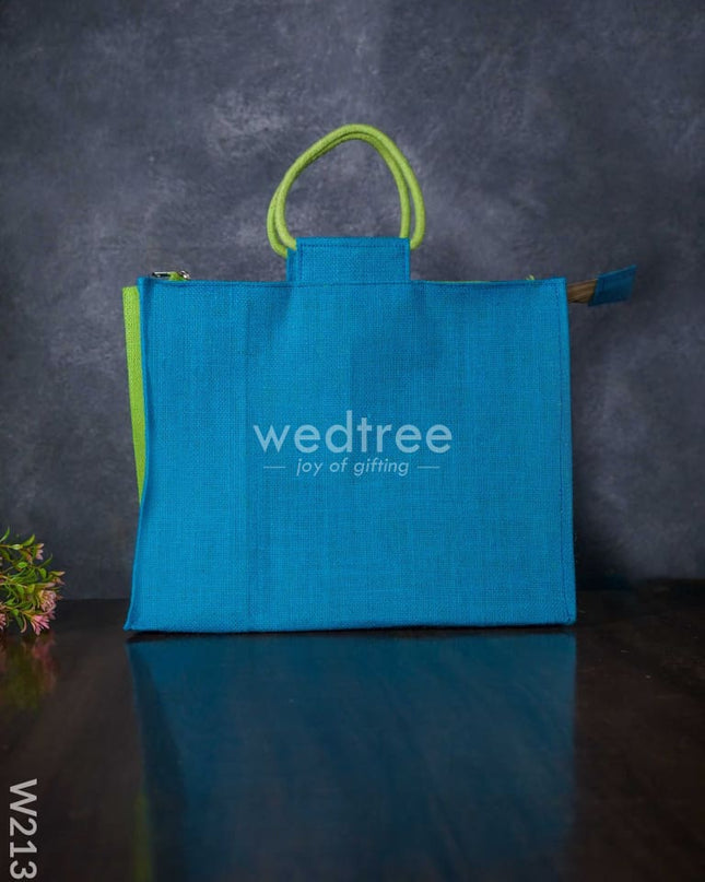 Jute Shopper Bag With Contrast Handle & Gusset - W2139 Bags