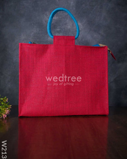 Jute Shopper Bag With Contrast Handle & Gusset - W2139 Bags