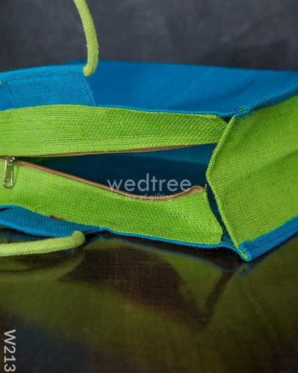 Jute Shopper Bag With Contrast Handle & Gusset - W2139 Bags