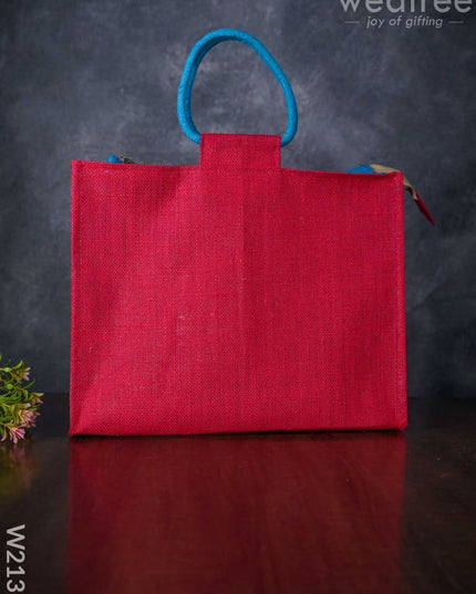 Jute Shopper Bag With Contrast Handle & Gusset - W2139 Bags