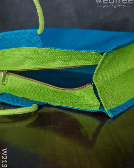 Jute Shopper Bag With Contrast Handle & Gusset - W2139 Bags