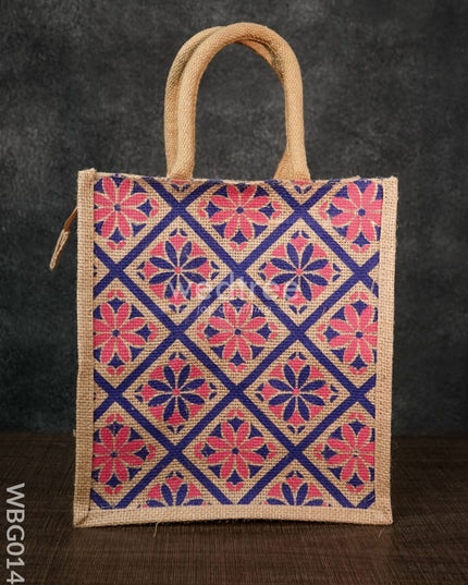 Jutebag - Jute Bag With Floral Design 11X10X5 Inches Wbg0144 Bags