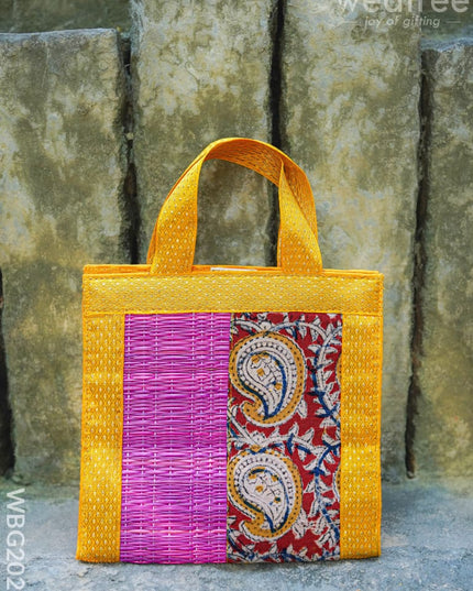 Kalamkari Korai Handbag - 8X8 inch - WBG2021 - Hand Bags