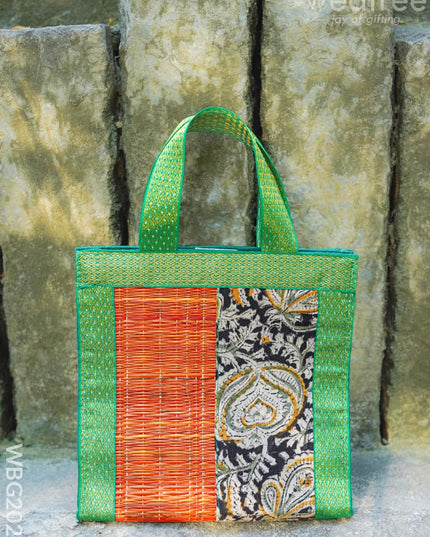 Kalamkari Korai Handbag - 8X8 inch - WBG2021 - Hand Bags
