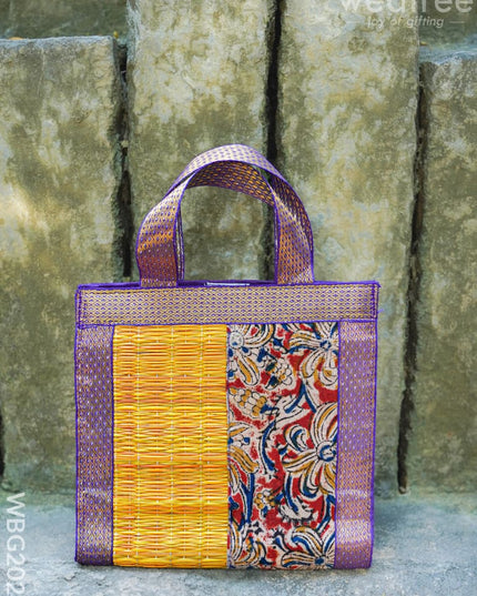 Kalamkari Korai Handbag - 8X8 inch - WBG2021 - Hand Bags