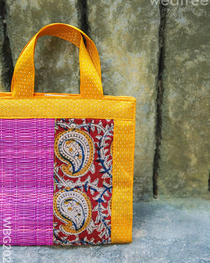 Kalamkari Korai Handbag - 8X8 inch - WBG2021 - Hand Bags