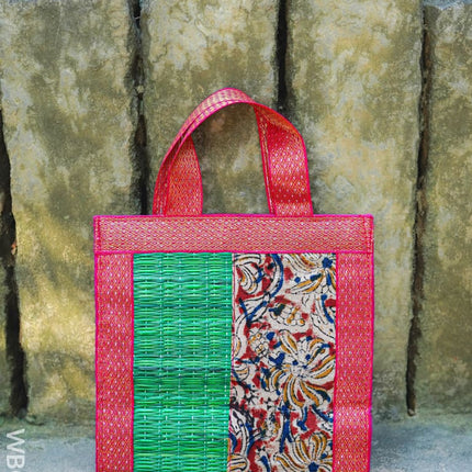 Kalamkari Korai Handbag - 8X8 inch - WBG2021 - Hand Bags