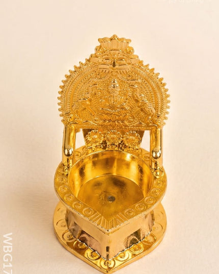 Kamatchi Diya - Gold - 4 inch - WBG1798 - White Metal Diya RG
