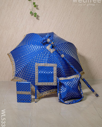 Kasi Yatra Set - Blue - WL5332 - Wedding Essentials