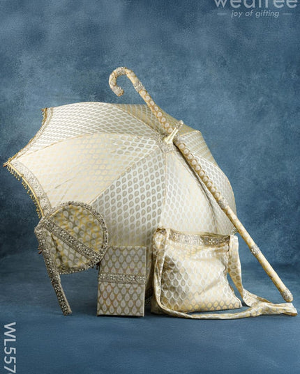 Kasi Yatra Set - Cream - WL5570 - Wedding Essentials