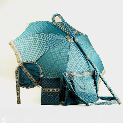 Kasi Yatra Set - Peacock Blue - WL5571 - Wedding Essentials