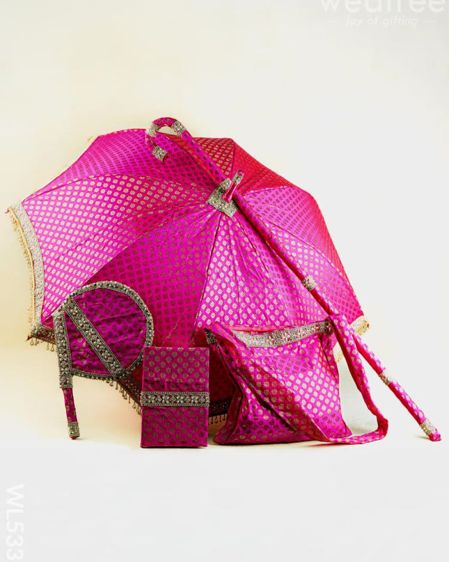 Kasi Yatra Set - Pink - WL5331 - Wedding Essentials