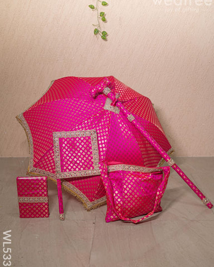 Kasi Yatra Set - Pink - WL5331 - Wedding Essentials