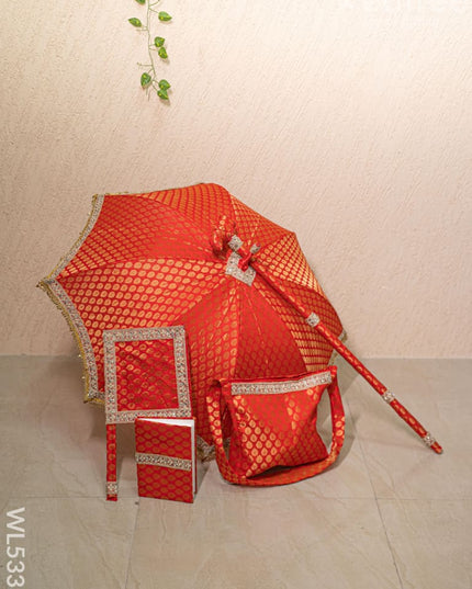 Kasi Yatra Set - Red - WL5333 - Wedding Essentials