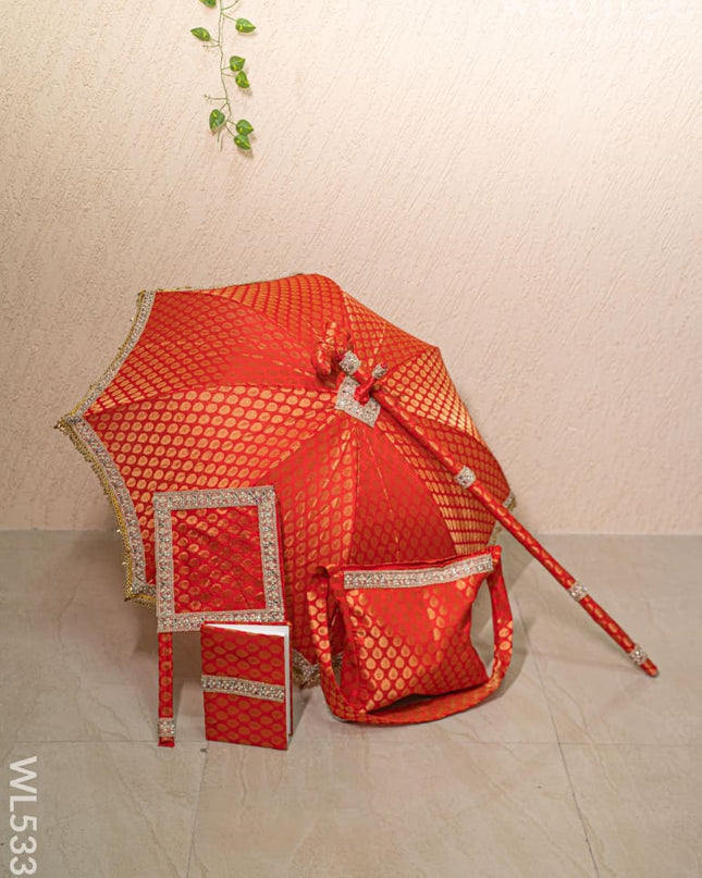 Kasi Yatra Set - Red - WL5333 - Wedding Essentials