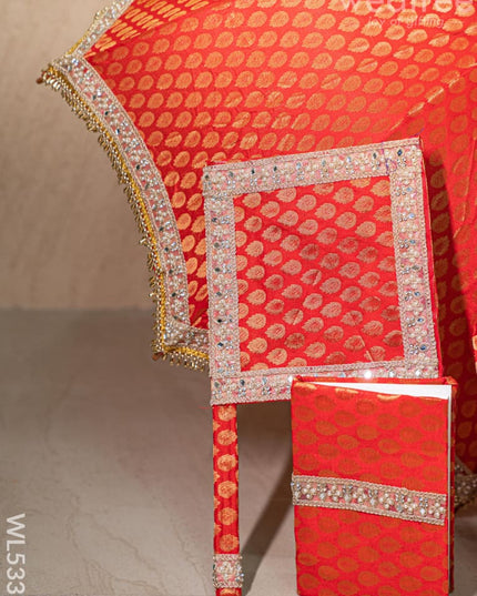 Kasi Yatra Set - Red - WL5333 - Wedding Essentials