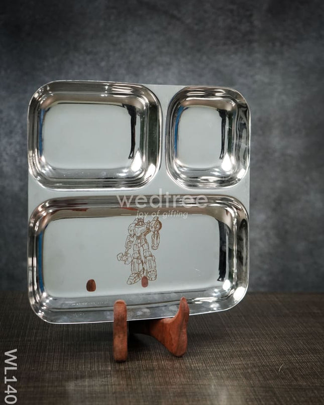 Kids Utility-Stainless Steel Plate-Small ( 5 To 7Yrs ) - Optimus Prime Wl1402 Utility