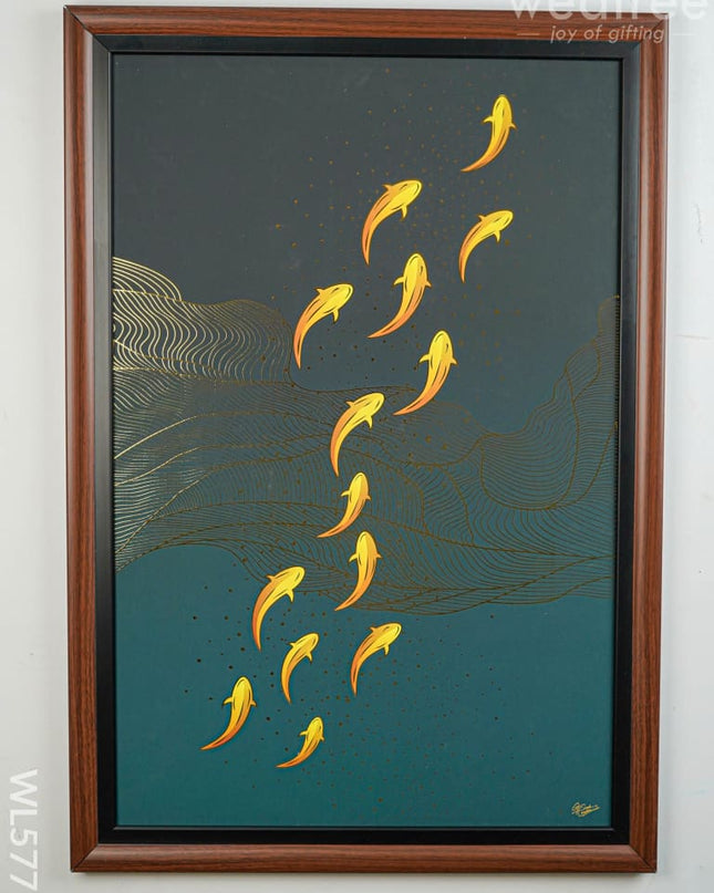 Koi Fish Wall Hanging Frame - 32x22 inch - WL5773 - Frames