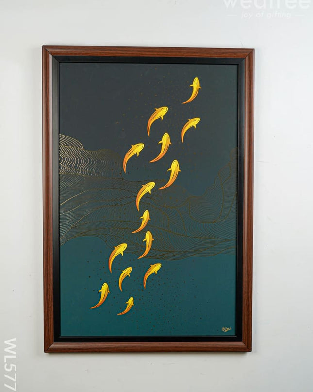 Koi Fish Wall Hanging Frame - 32x22 inch - WL5773 - Frames