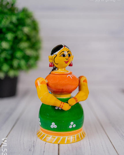 Kondapalli - Lady Butta Bomma - 5 inch - WL5398 - Wooden Decor