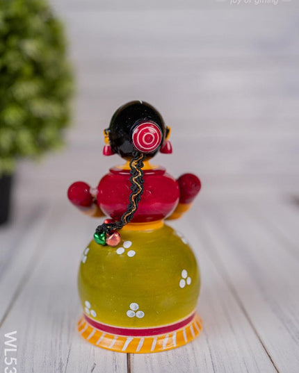Kondapalli - Lady Butta Bomma - 5 inch - WL5398 - Wooden Decor