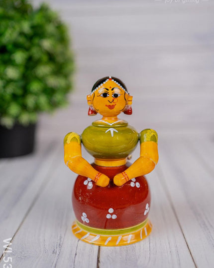 Kondapalli - Lady Butta Bomma - 5 inch - WL5398 - Wooden Decor