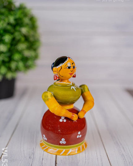 Kondapalli - Lady Butta Bomma - 5 inch - WL5398 - Wooden Decor