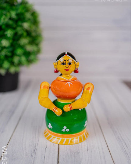 Kondapalli - Lady Butta Bomma - 5 inch - WL5398 - Wooden Decor