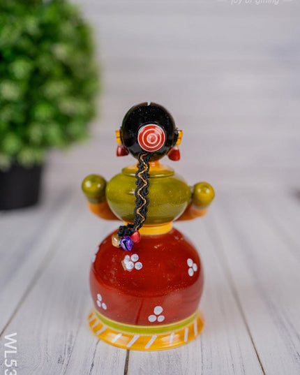 Kondapalli - Lady Butta Bomma - 5 inch - WL5398 - Wooden Decor