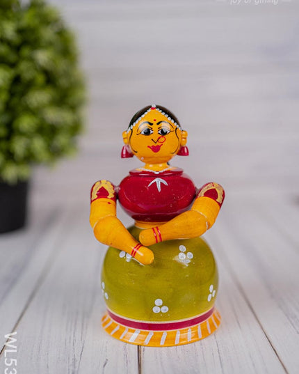 Kondapalli - Lady Butta Bomma - 5 inch - WL5398 - Wooden Decor