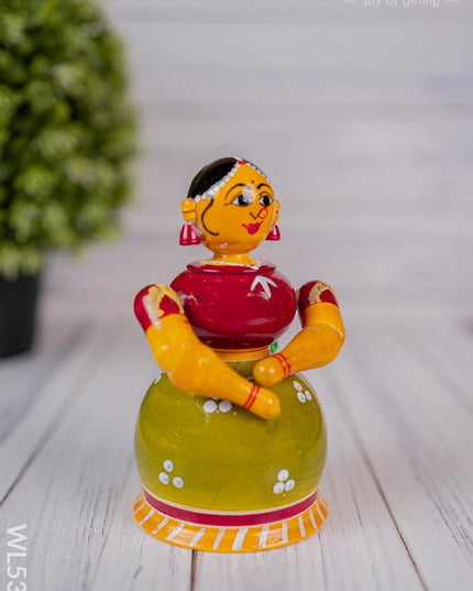 Kondapalli - Lady Butta Bomma - 5 inch - WL5398 - Wooden Decor