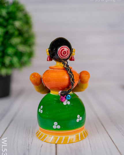 Kondapalli - Lady Butta Bomma - 5 inch - WL5398 - Wooden Decor