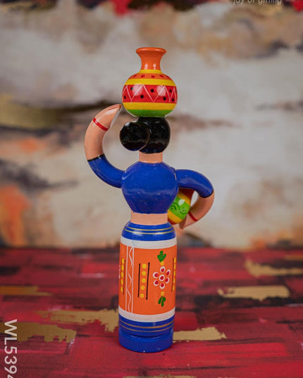Kondapalli - Lady with Pot - 8 inch - WL5394-1 - Wooden Decor