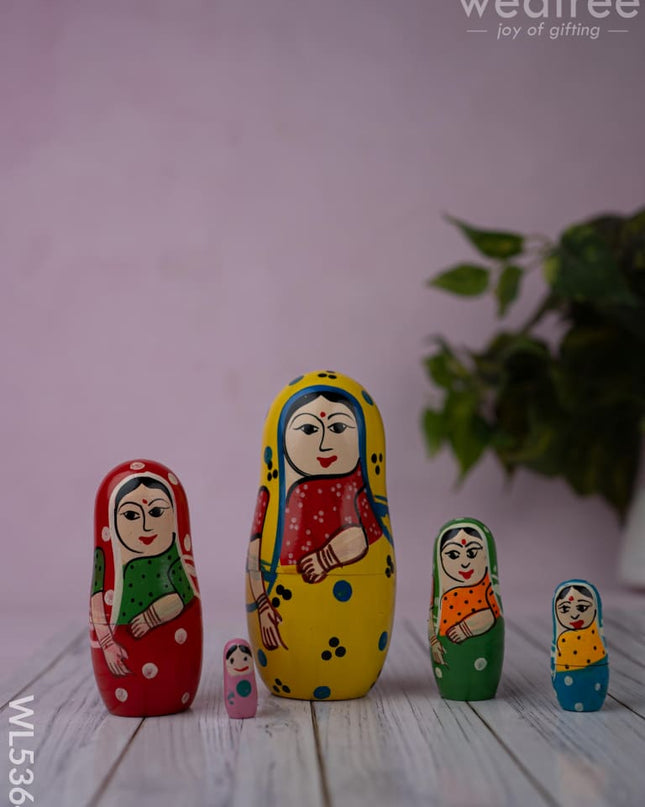Kondapalli Toy - Lady Nesting Doll - WL5364 - Wooden Decor