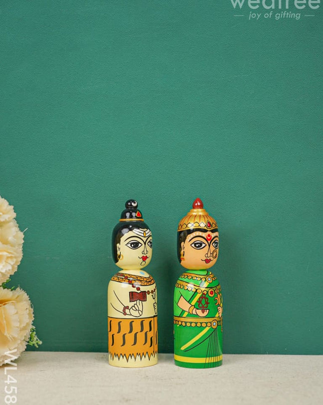 Kondapalli Toy - Shivan Parvati Wl4584 Wooden Decor