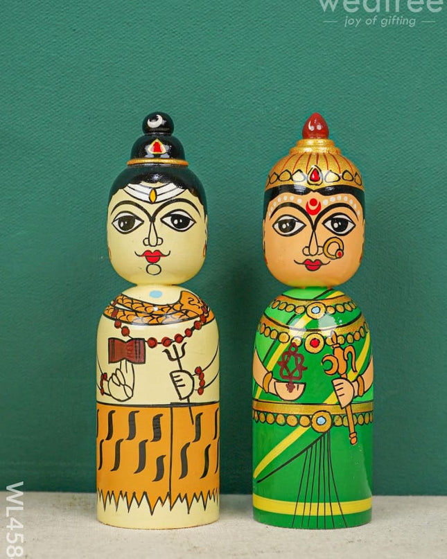 Kondapalli Toy - Shivan Parvati Wl4584 Wooden Decor